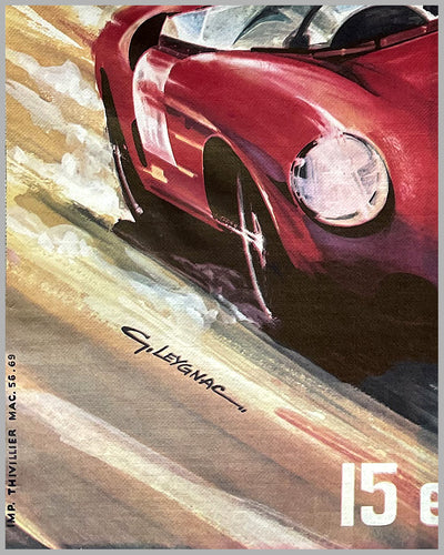 24 Hours of Le Mans 1963 original event poster by G. Leygna 4