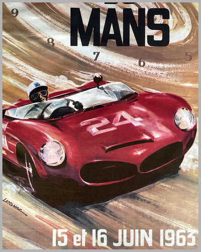 24 Hours of Le Mans 1963 original event poster by G. Leygna 2