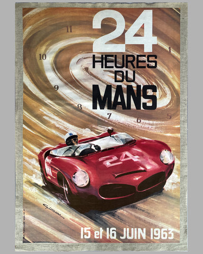 24 Hours of Le Mans 1963 original event poster by G. Leygnac