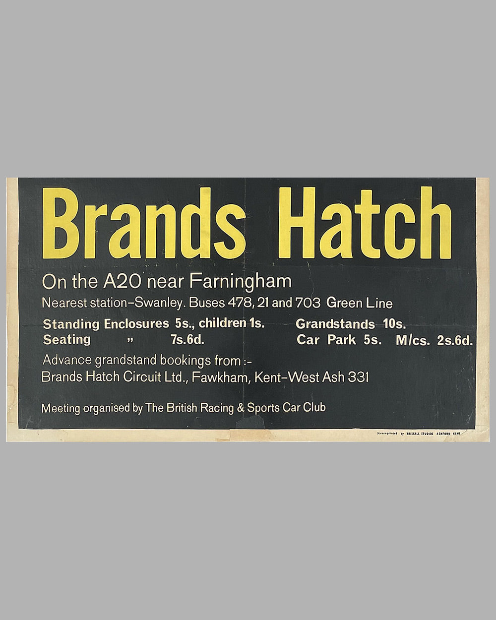 1963 Brands Hatch original racing poster 3