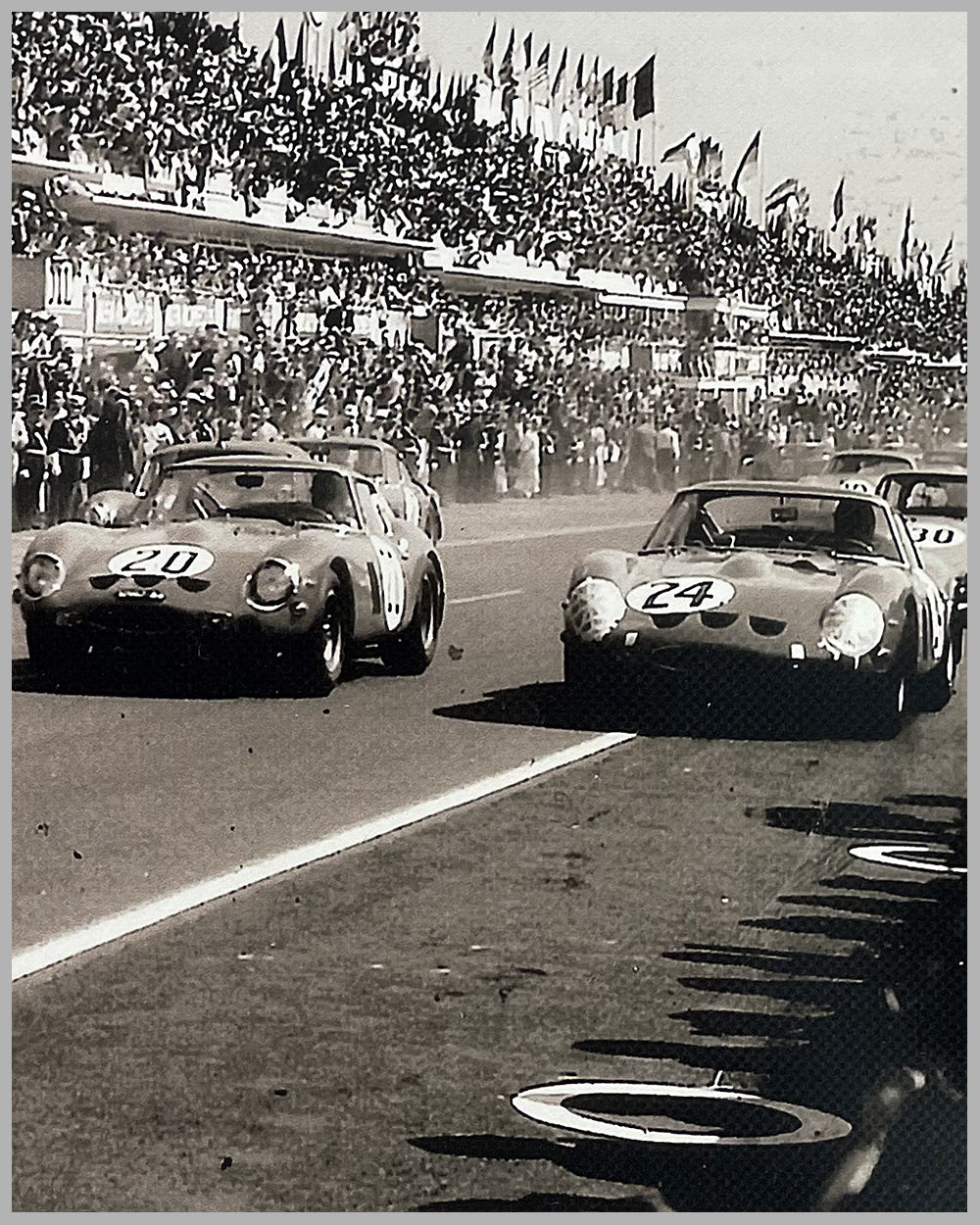Start of Le Mans 1963 b&w photograph 3