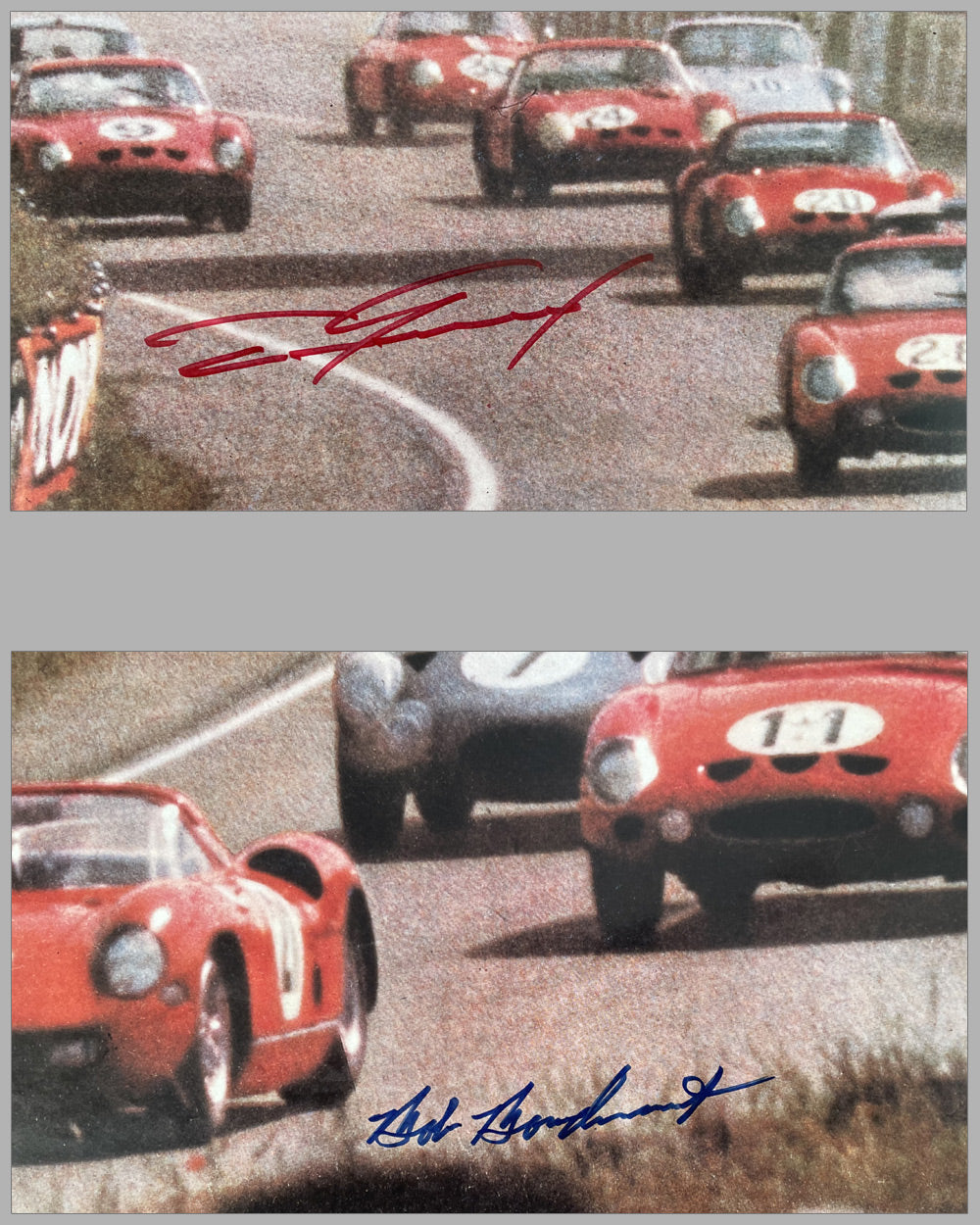 1964 official ACO reproduction 24 Hours of Le Mans poster, autographed by Gurney and Bondurant 3