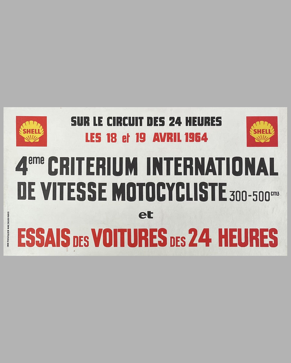 1964 Criterium International de Vitesse Motocycliste 300-500cc at Le Mans original poster by Beligond 3
