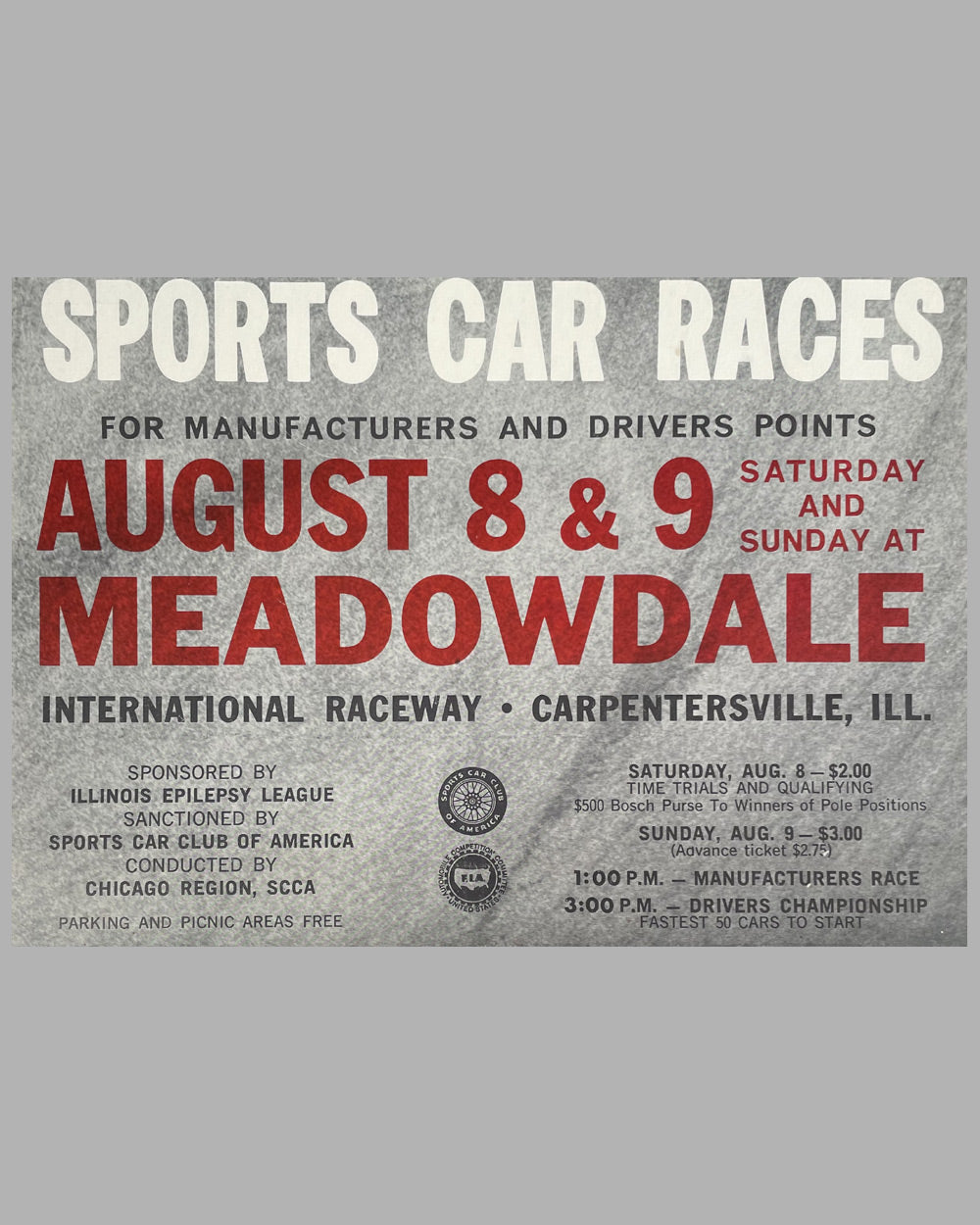 1964 Meadowdale Illinois Sports Car Races poster