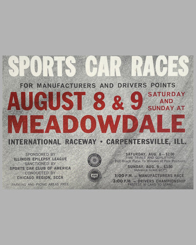 1964 Meadowdale Illinois Sports Car Races poster