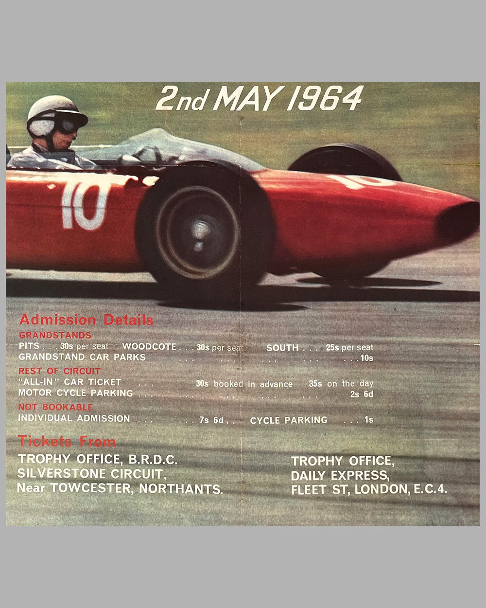 Silverstone 1964 International Daily Express Trophy original race poster 3
