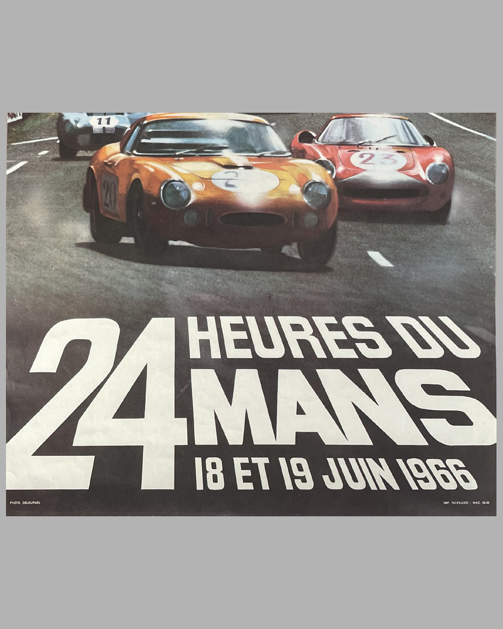 24 Heures du Mans 1966 original poster, photo by André Delourmel 3