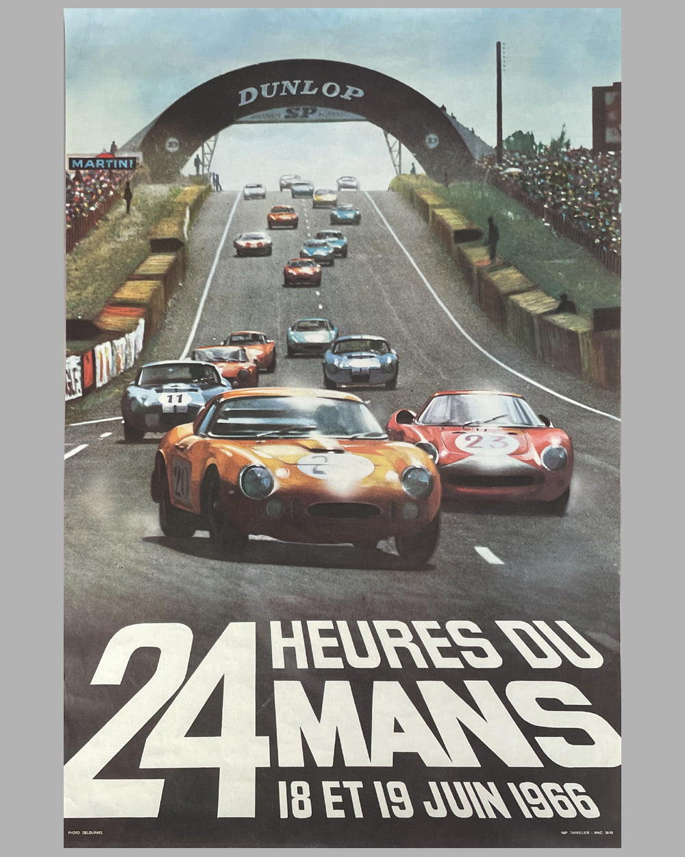 1966 - 24 Heures du Mans original poster, photo by André Delourmel