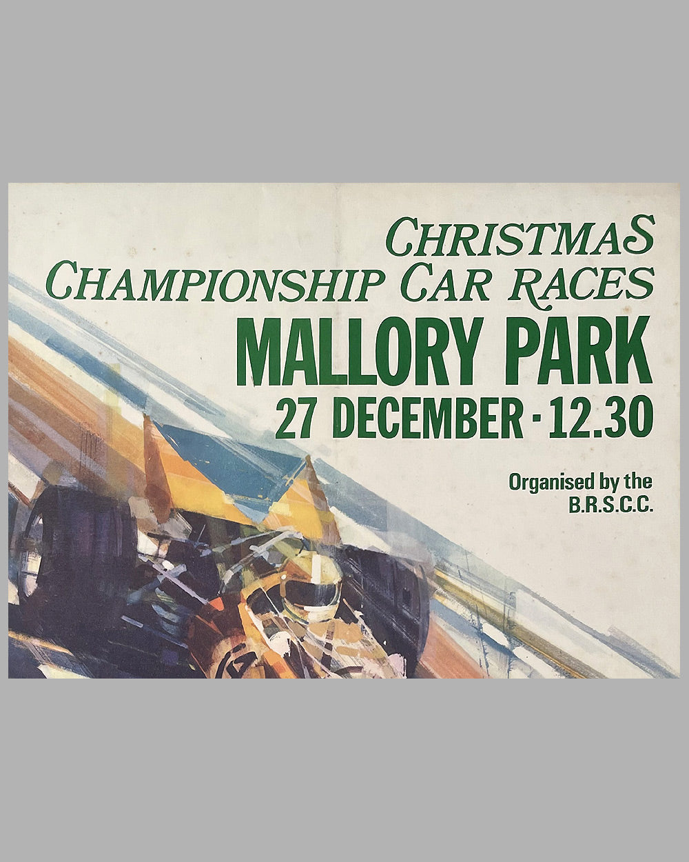 1966 Mallory Park Christmas Championship Car Races original poster by Dexter Brown 2