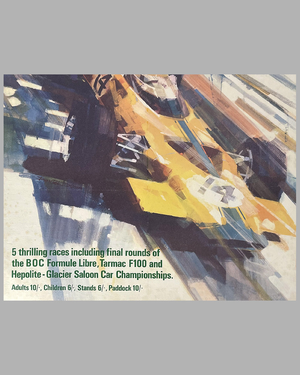 1966 Mallory Park Christmas Championship Car Races original poster by Dexter Brown 3