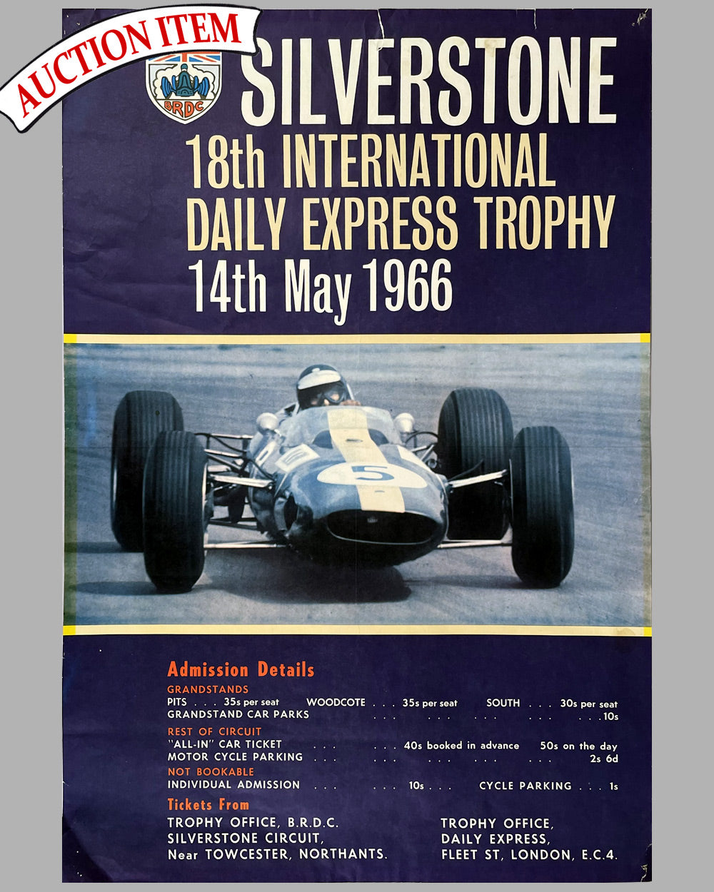 Silverstone Daily Express Trophy 1966 original poster