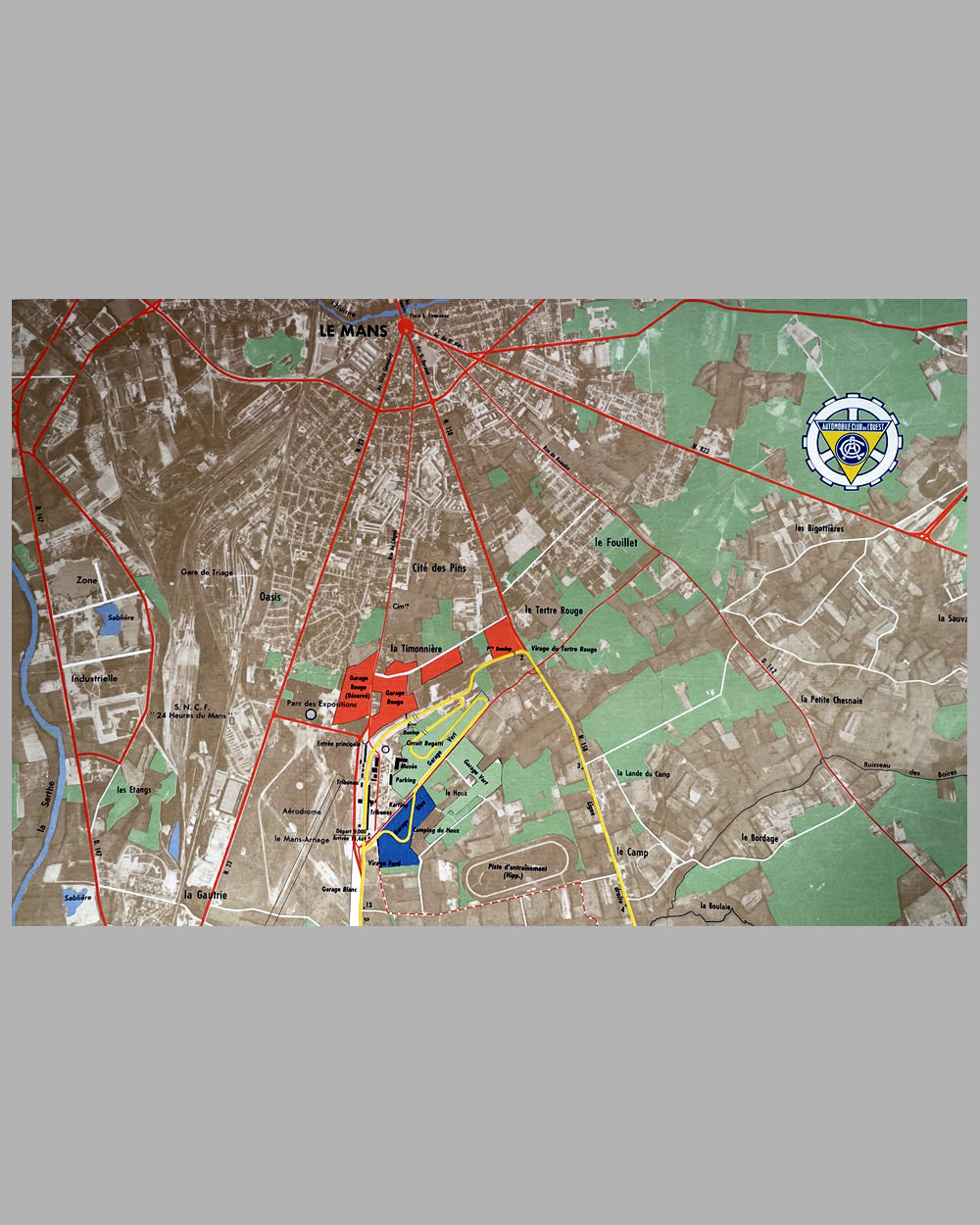 Le Mans 24 Hours map, 1967, produced for the ACO 2