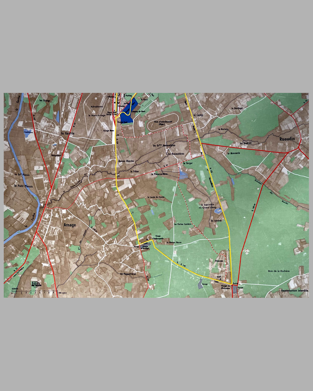 Le Mans 24 Hours map, 1967, produced for the ACO 3
