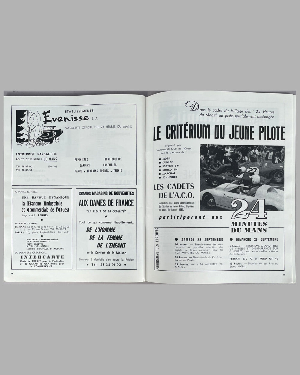 Les 24 heures du Mans 1968 race program 6