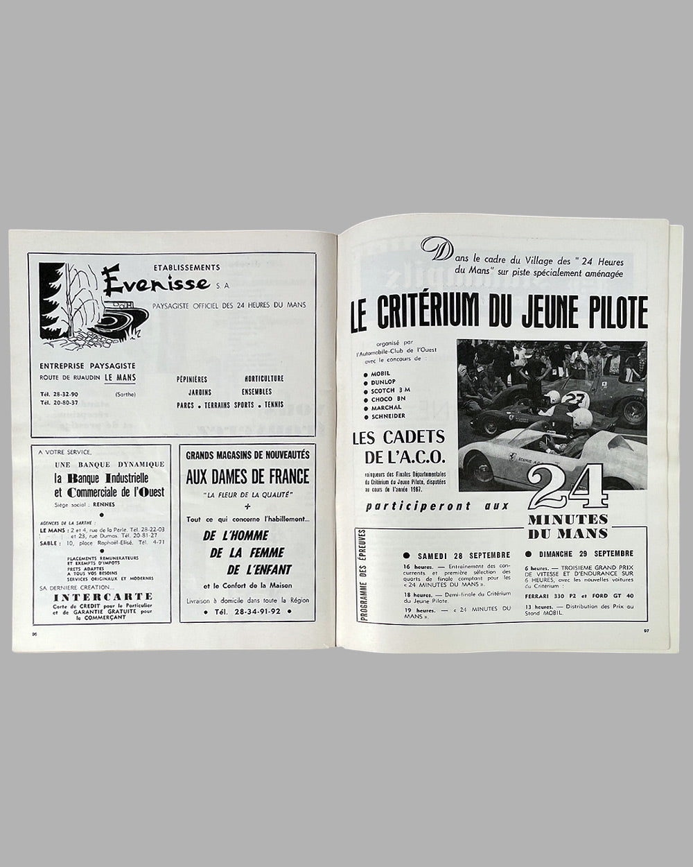1968 24 Hours of Le Mans race program, with cover photo by André Delourmel 7