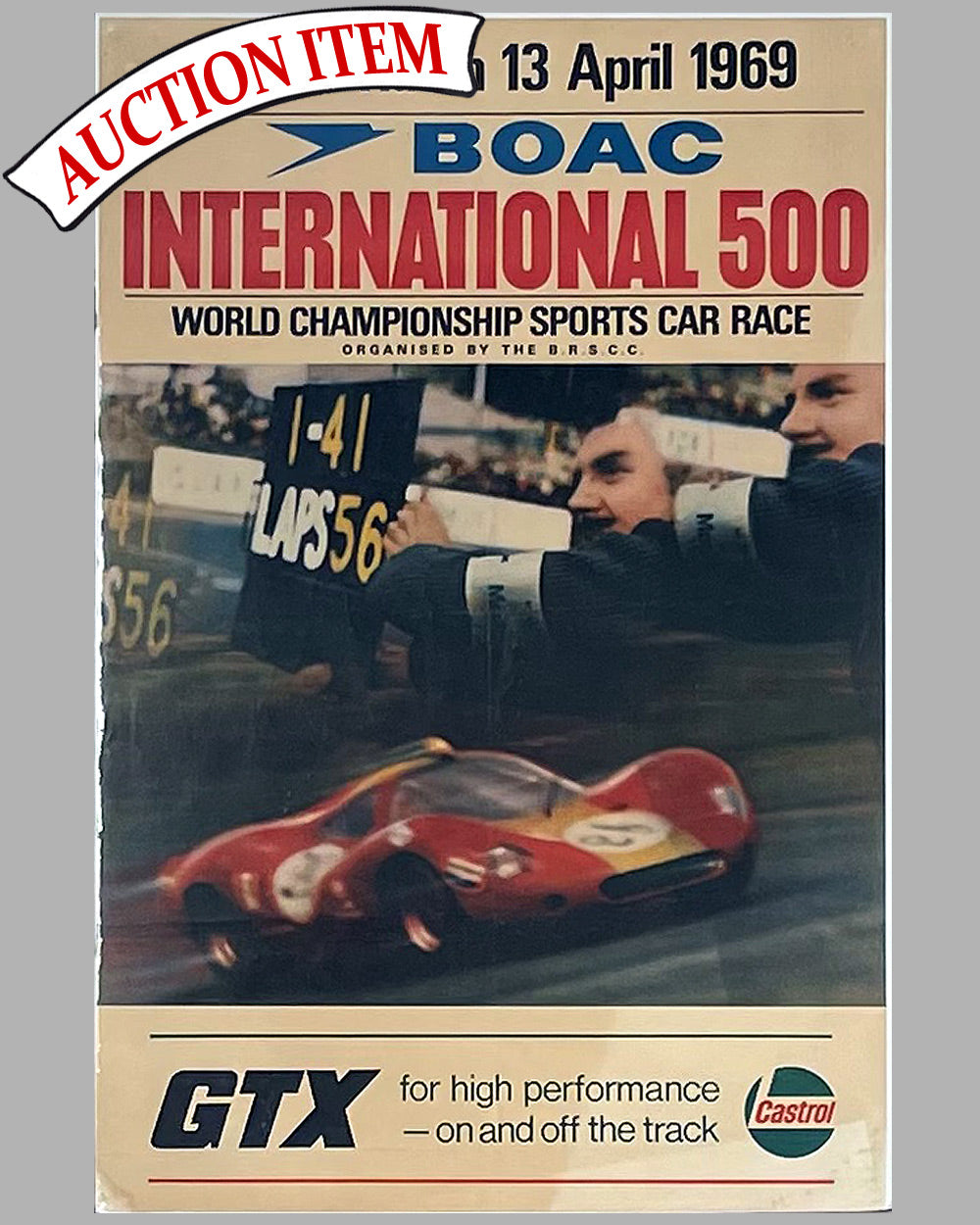 1969 BOAC International 500 original race poster