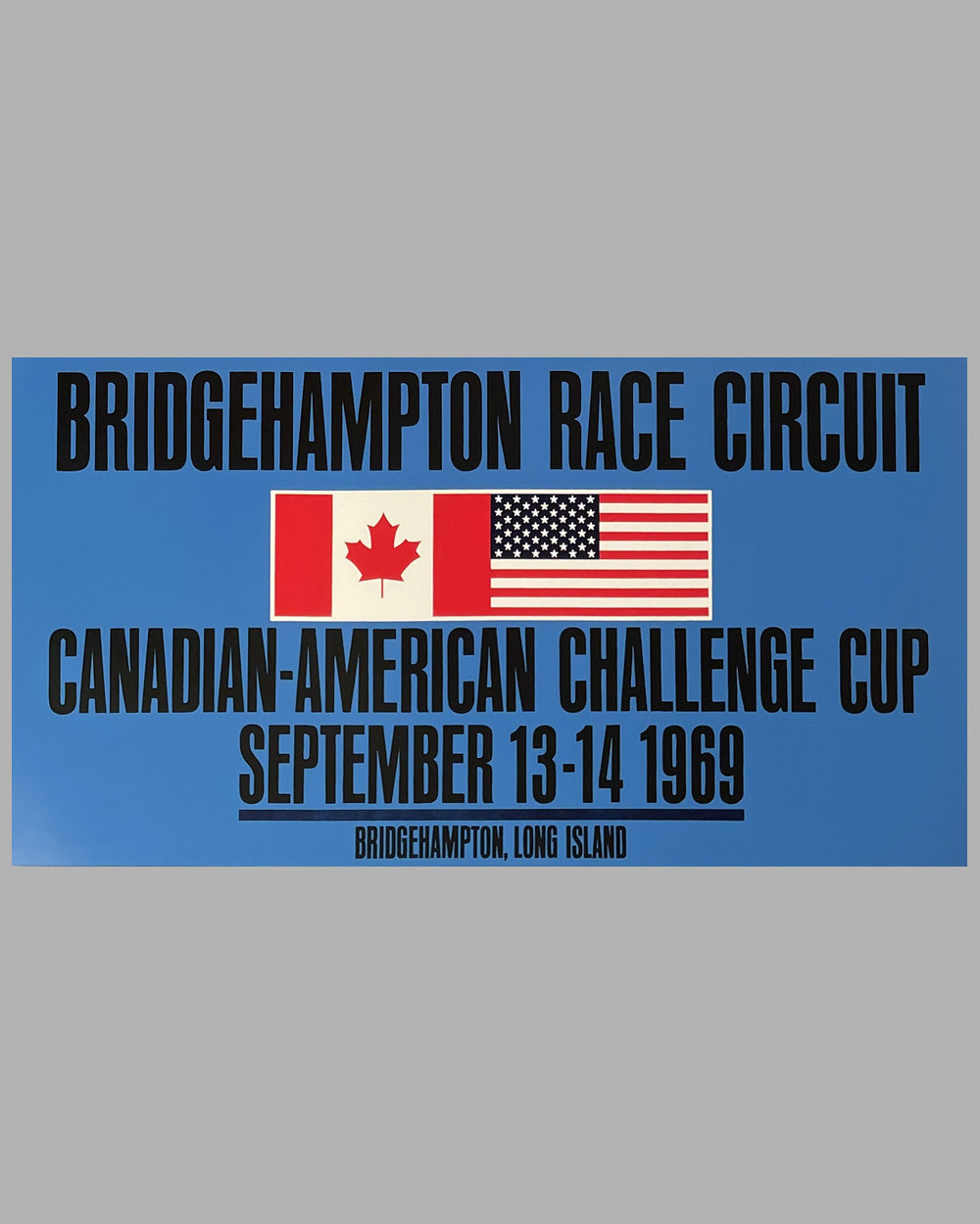 1969 Bridgehampton Can Am race poster by Walter Gotschke, 1990’s limited reproduction 