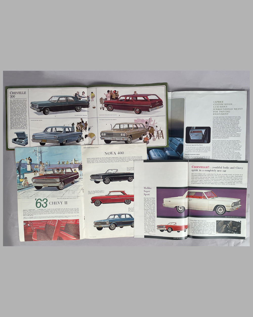 Collection of 7 Chevrolet factory sales brochures, 1957 to 1965 4