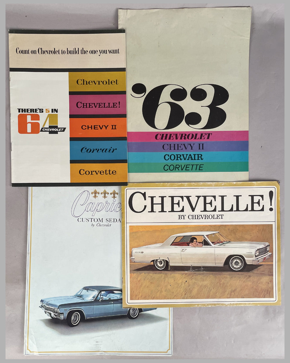 Collection of 7 Chevrolet factory sales brochures, 1957 to 1965 5