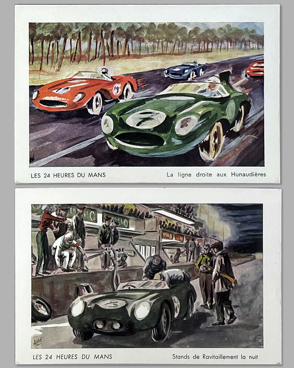 Collection of 7 postcards with scenes from the 24 hours of Le Mans from the 1950’s to early 1970’s 4
