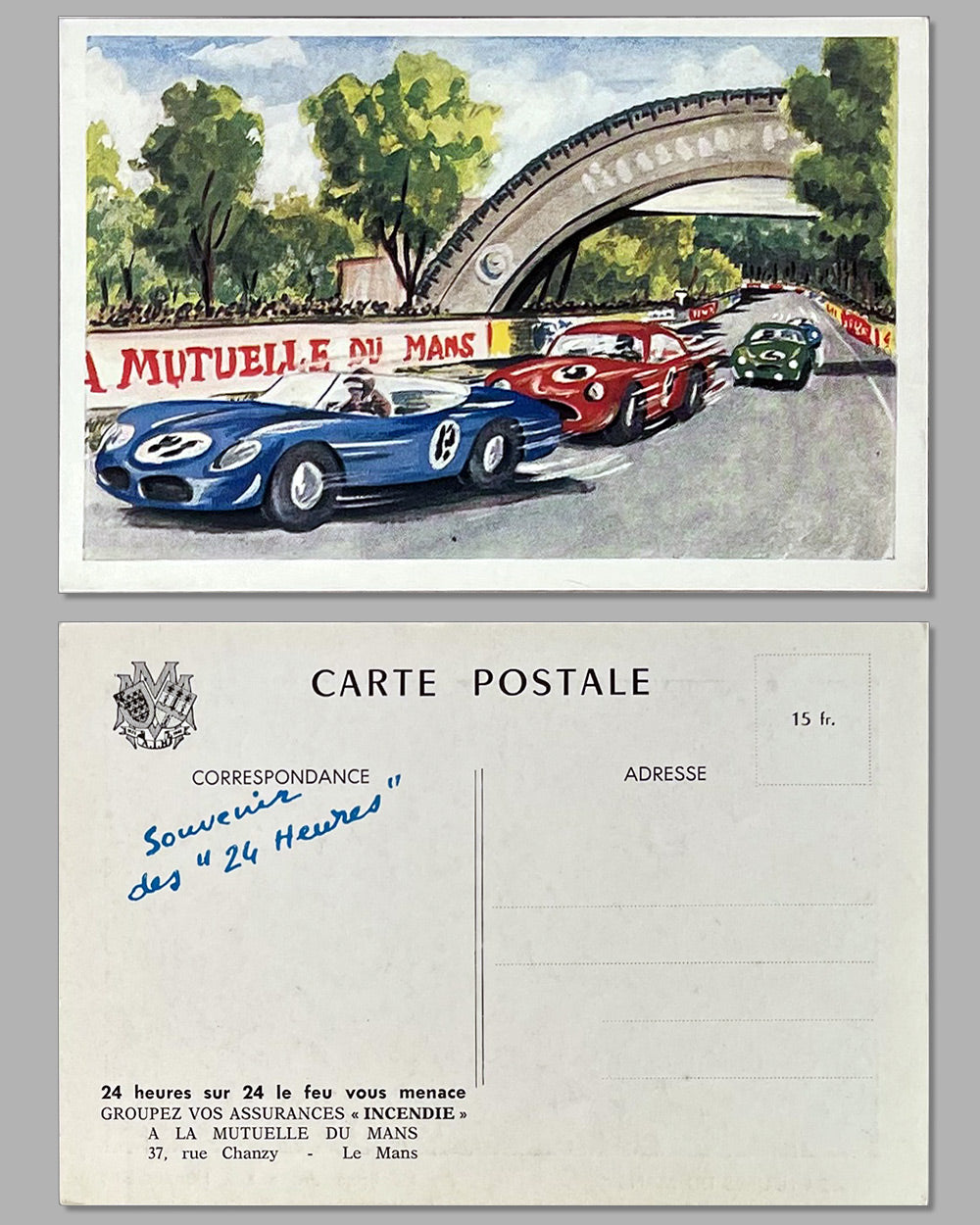 Collection of 7 postcards with scenes from the 24 hours of Le Mans from the 1950’s to early 1970’s 5