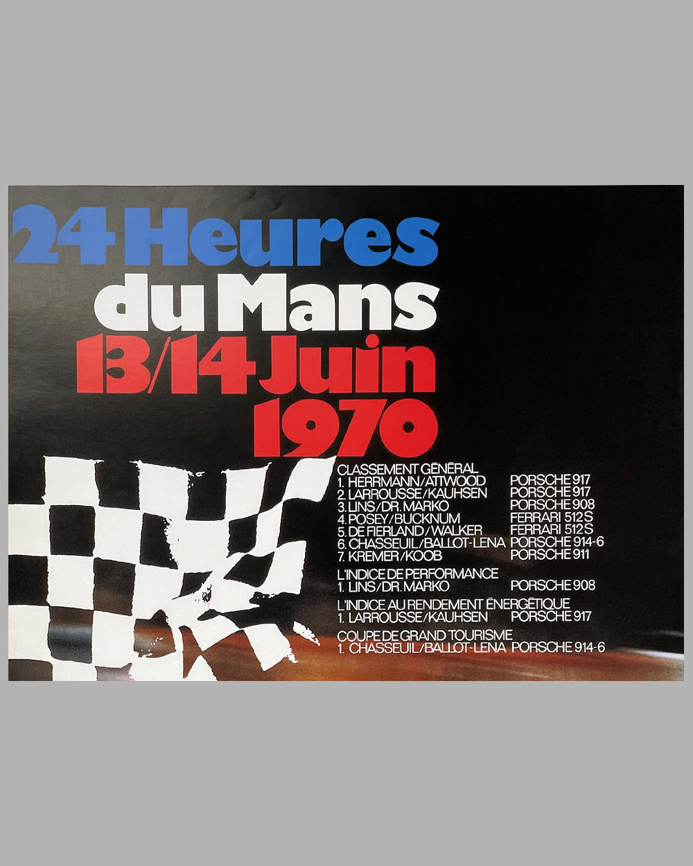 Porsche factory victory poster for the 24 Hours of Le Mans, 1970 2