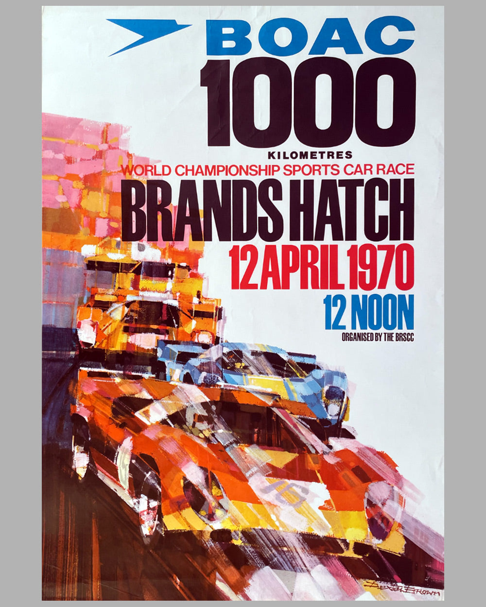 1970 BOAC 1000 Kilometres original race poster by Dexter Brown