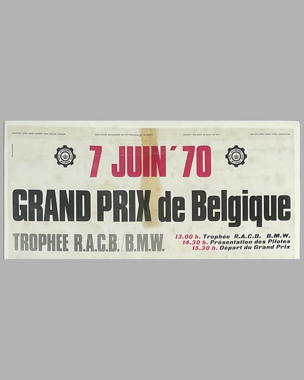 1970 Grand Prix de Belgique original poster 2