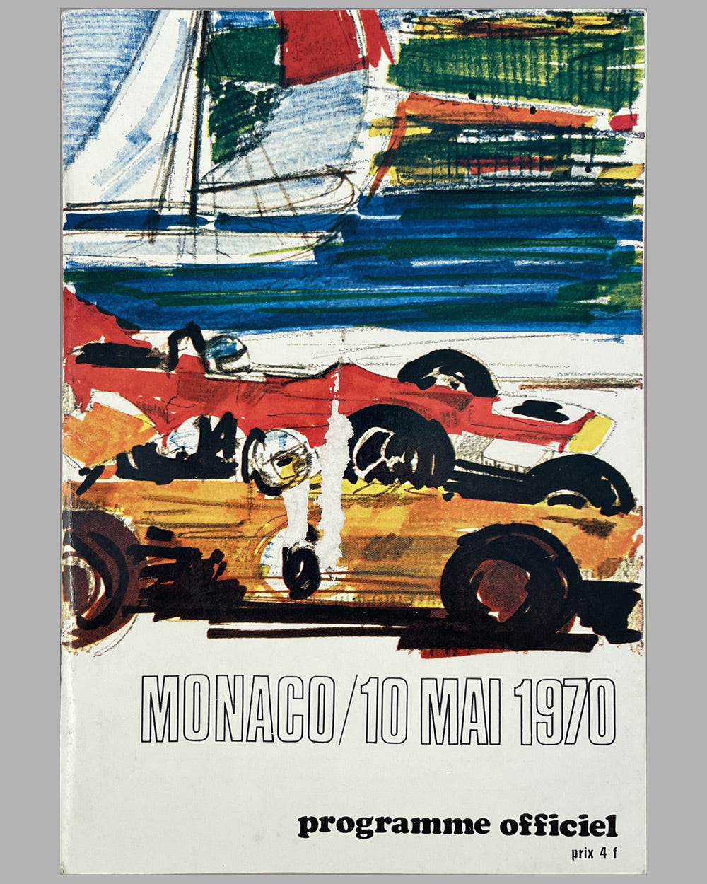 Programme officiel for the 1970 Grand Prix of Monaco with cover art by Michael Turner