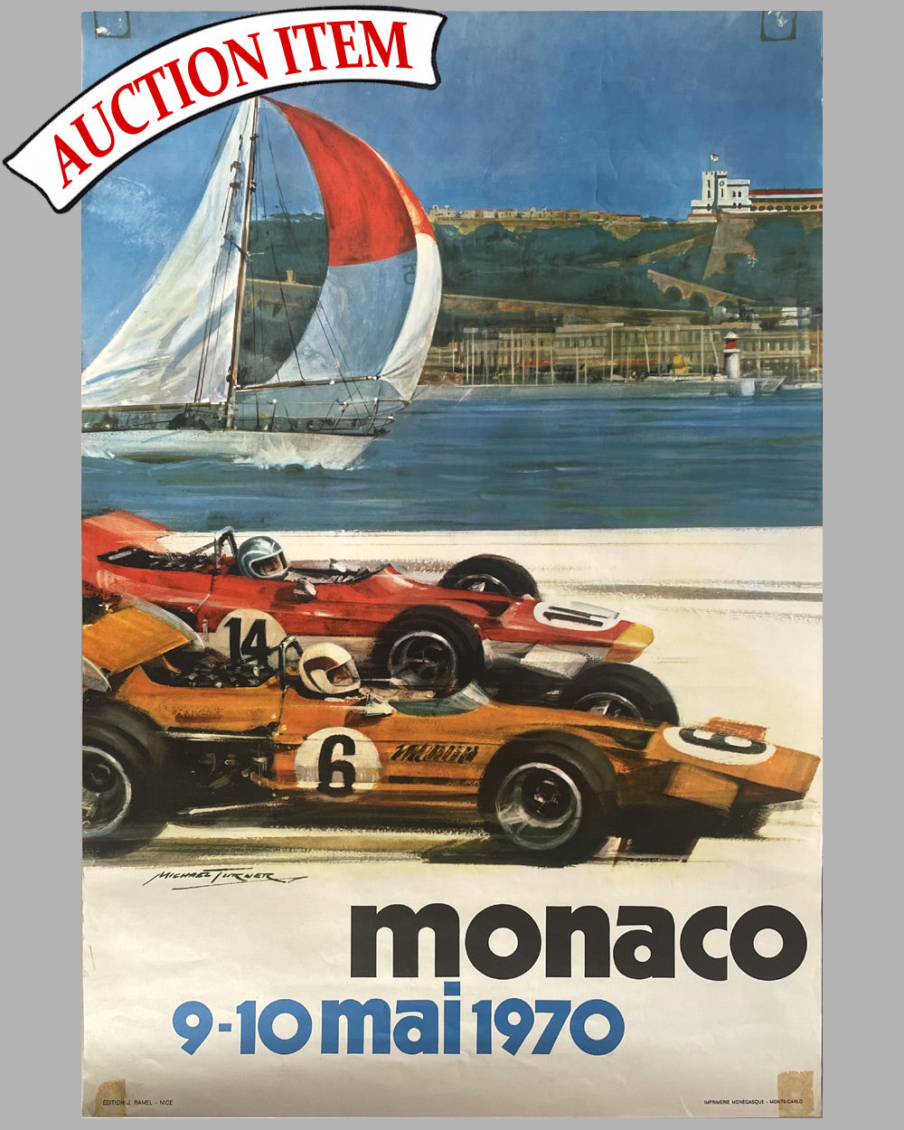 1970 Grand Prix of Monaco original poster by Michael Turner