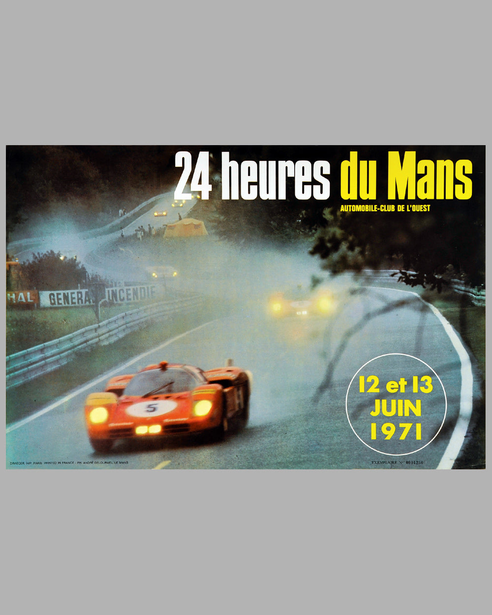 1971 24 Hours of Le Mans program and poster with photo by Delourmel 7