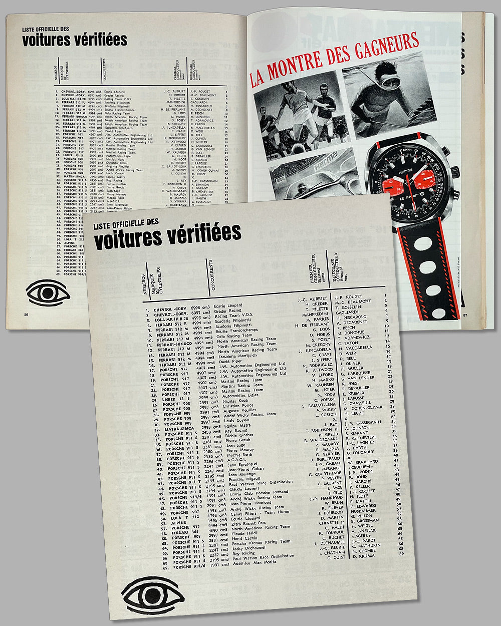 1971 24 Hours of Le Mans program and poster with photo by Delourmel 3