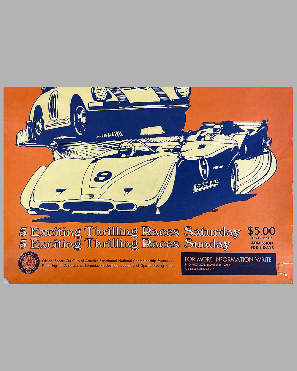 1971 Olympia Sprints at Laguna Seca original poster 3