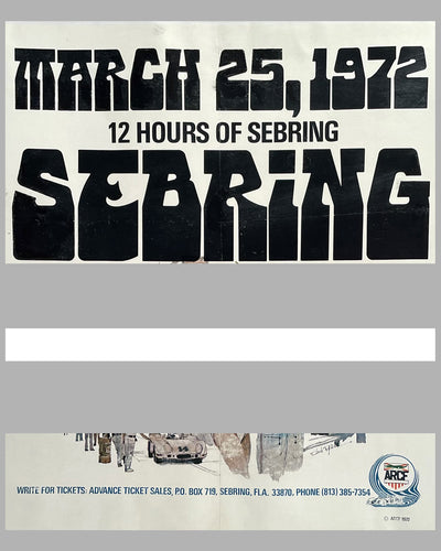 1972 - 12 Hours of Sebring original event poster 3