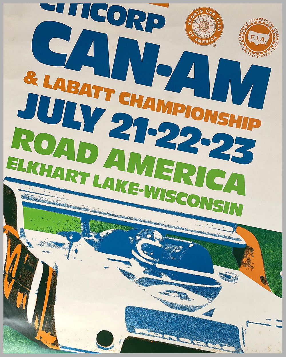 1972 Can-Am race at Elkhart Lake original poster 2