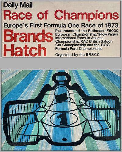 1973 Formula 1 Race of Champions original race poster by Han Burrows 2