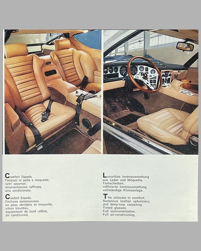 Lamborghini Espada factory sales brochure, 1973 3