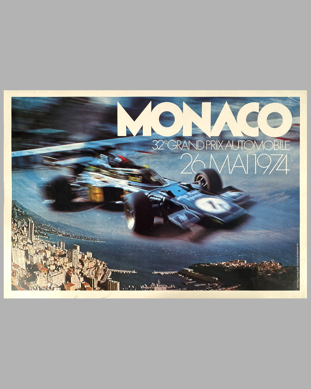 1974 Grand Prix of Monaco original poster, photo by Robert Martin
