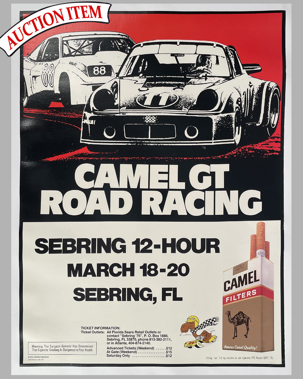 1975 12 Hours of Sebring original official poster