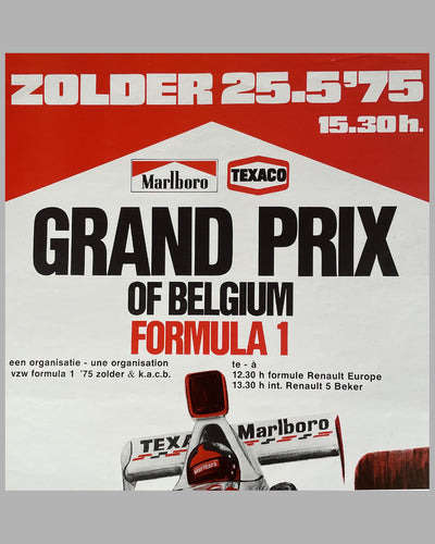 1975 Grand Prix of Belgium at Zolder poster