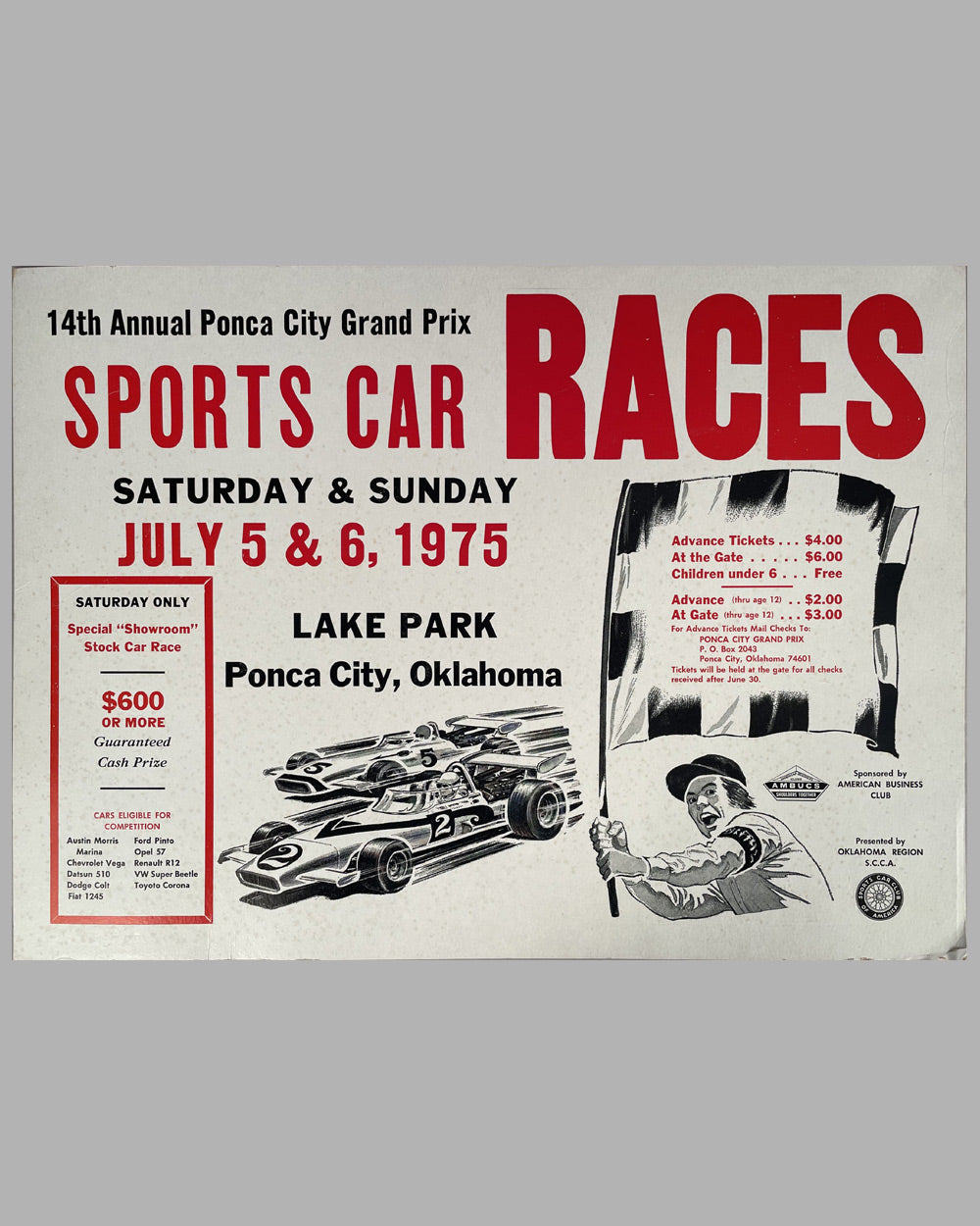 1975 Ponca City Grand Prix original advertising poster