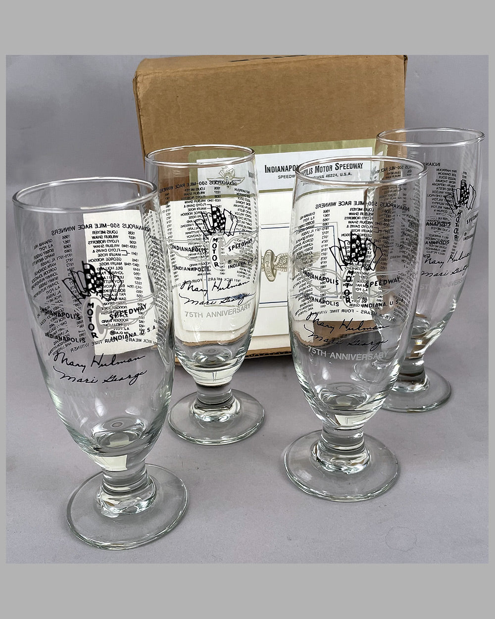 Indianapolis Motor Speedway (IMS) 75th Anniversary beer glasses