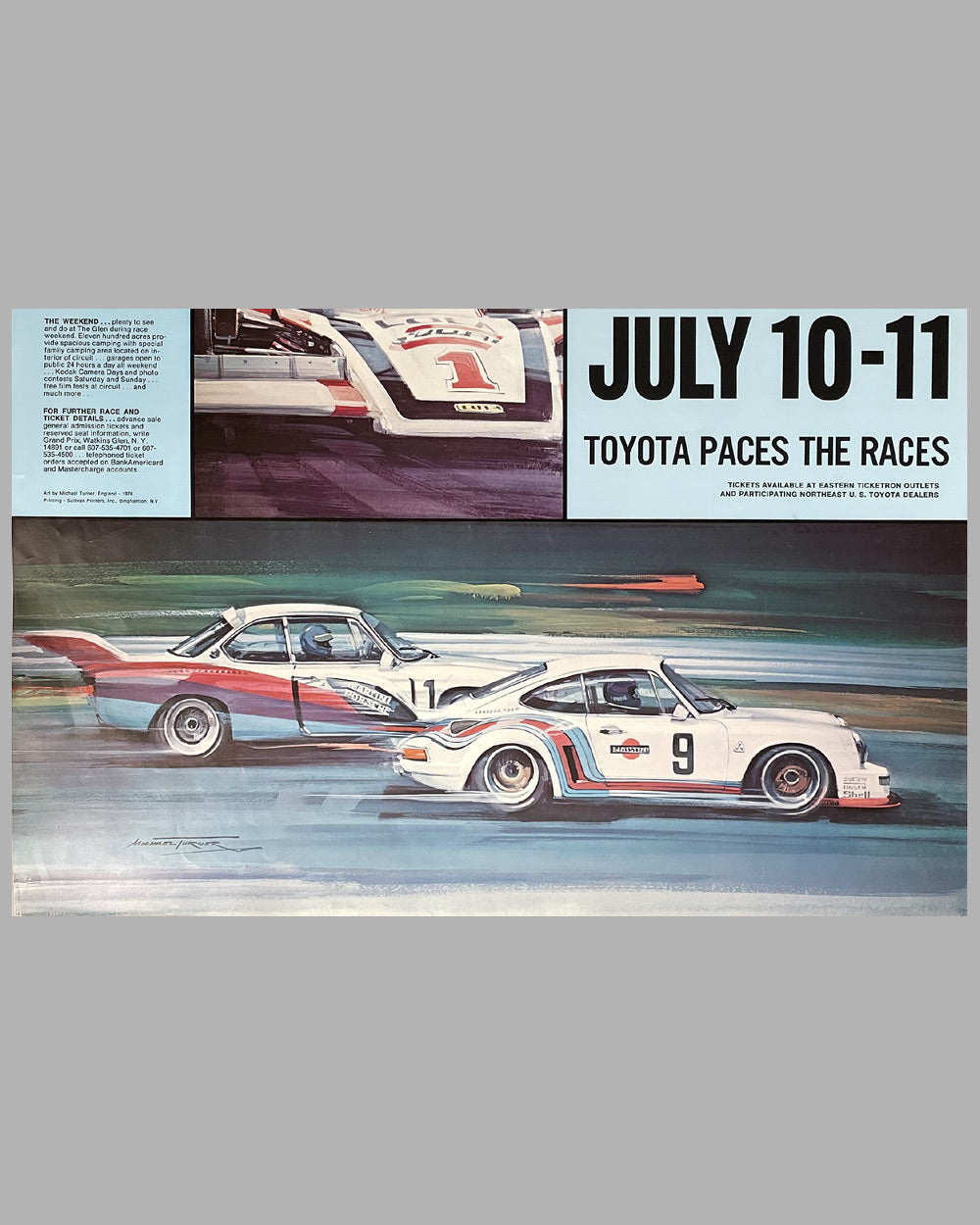 1976 6 Hours of Watkins Glen, Trans Am & Formula 5000 poster by Michael Turner 3
