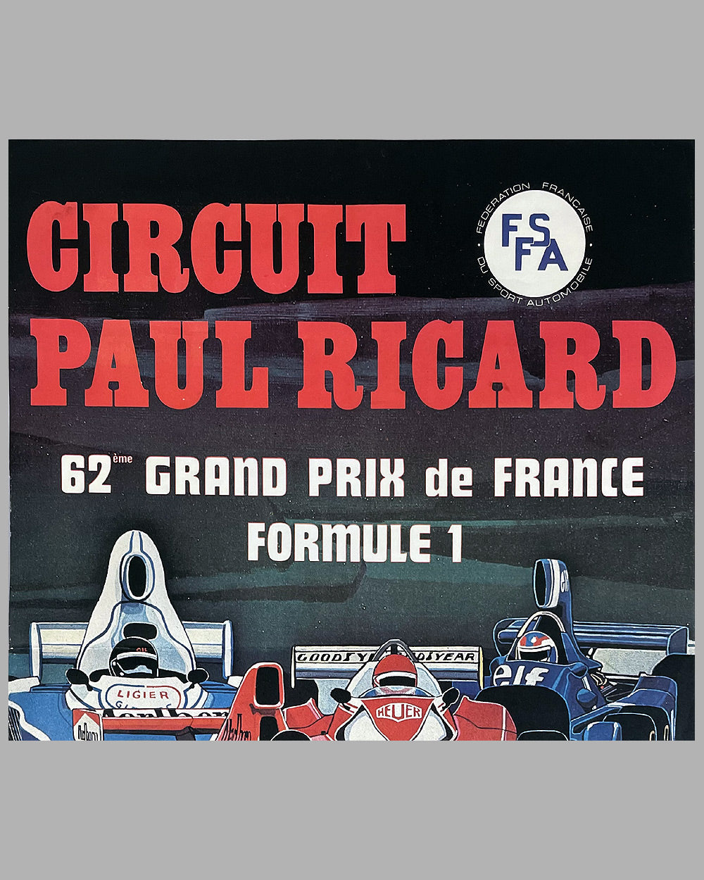1976 Grand Prix de France at Paul Ricard original poster by J. D. Depardieu 2