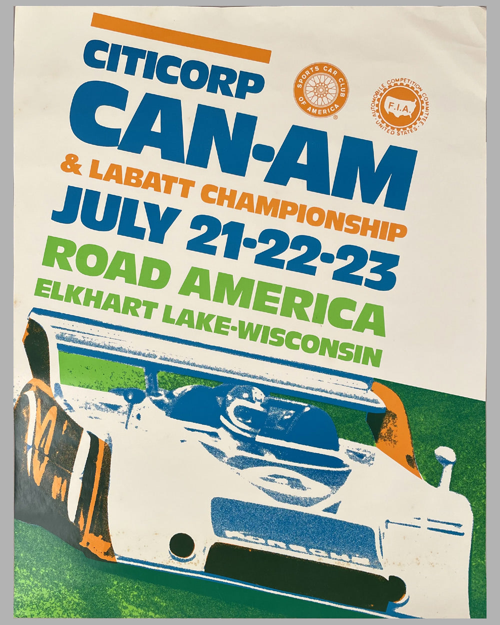 1978 Can-Am Championship race at Road America original poster