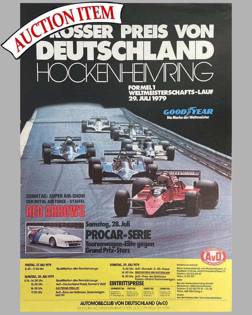 1979 German Grand Prix in Hockenheim official race poster