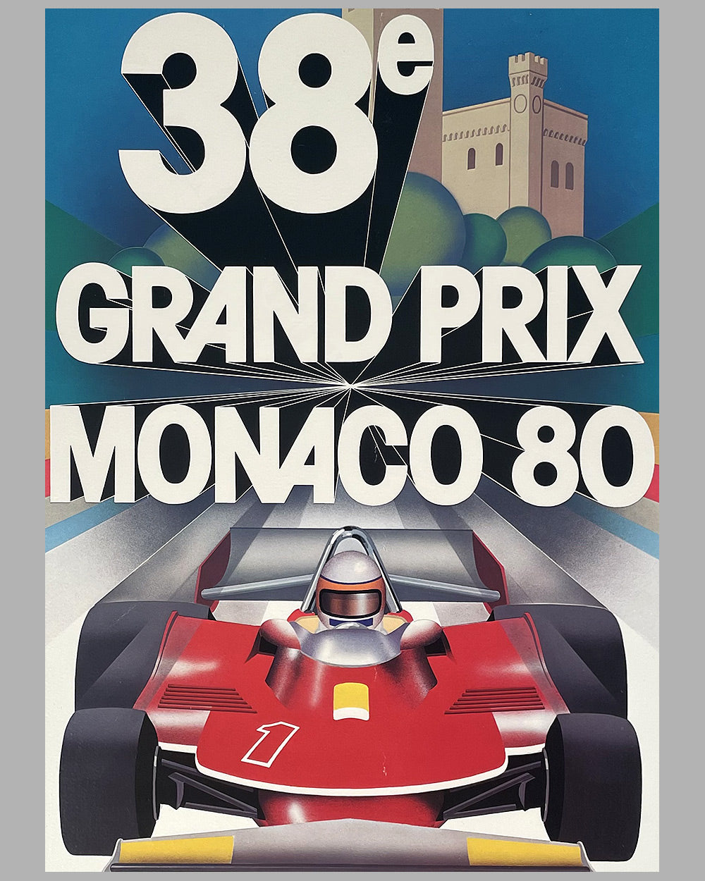 1980 Grand Prix of Monaco original poster by Jacques Grognet 2