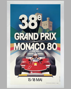 1980 Grand Prix of Monaco original poster by Jacques Grognet - l