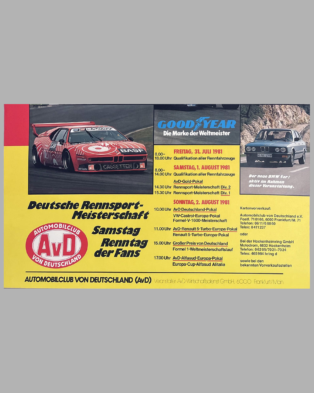 1981 Grand Prix of Germany original poster, ran at the Hockenheim Circuit 3