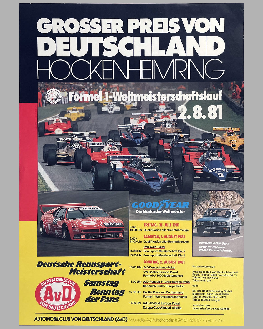 1981 Grand Prix of Germany original poster, ran at the Hockenheim Circuit